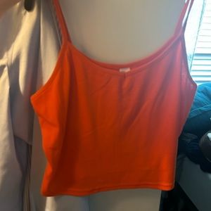 Orange Cropped Tank Top